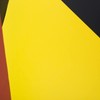 Vibrant abstract geometric design with bold yellow, red, and black colors.